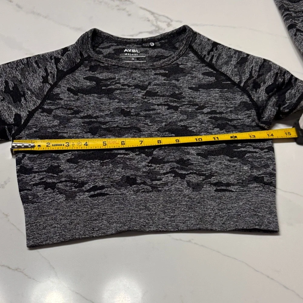 AYBL Charcoal and Black Patterned Crop Top